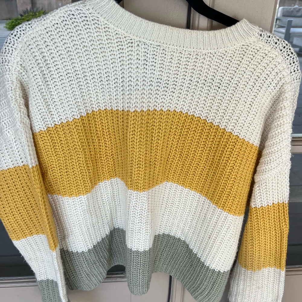 striped white sweater